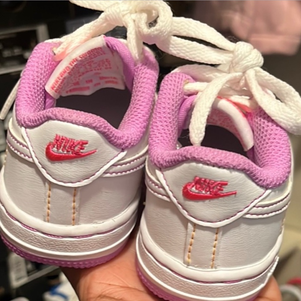 Nike White and Pink Low-Top Sneakers